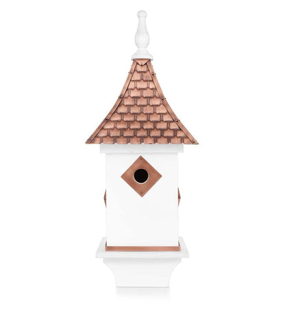 Plow & Hearth Birdhouses Yard & Garden White Villa-Style Birdhouse With Hand-Hammered Copper Roof And Accents