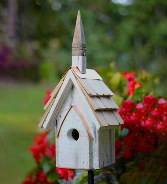 Plow & Hearth Birdhouses Yard & Garden Wood And Copper Chapel Birdhouse