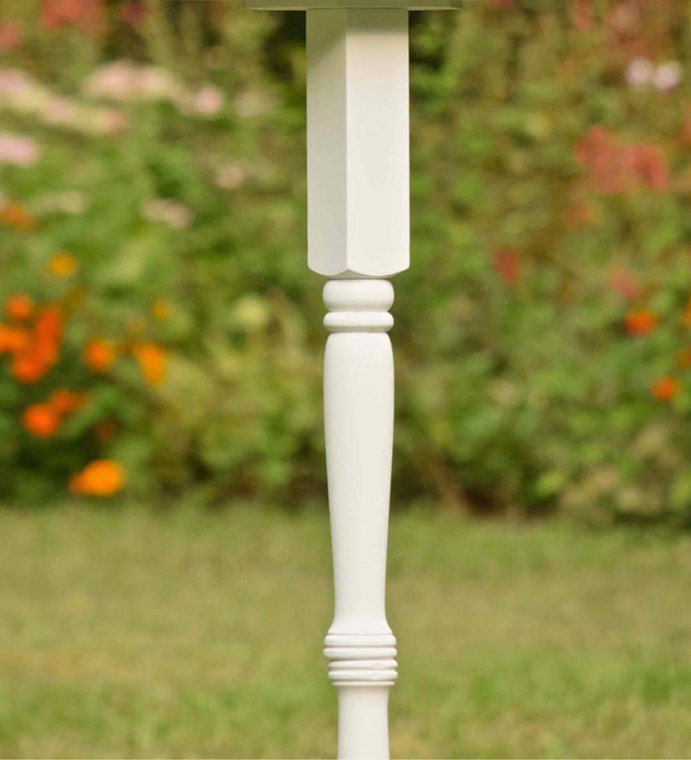 Plow & Hearth Birdhouses Yard & Garden Wreath Cottage Birdhouse And Pedestal Pole Set