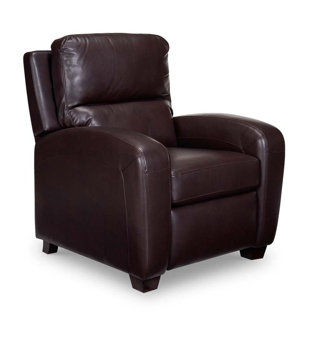 Plow & Hearth Chairs & Rockers Indoor Living Brice Vegan Leather Recliner - Brown
