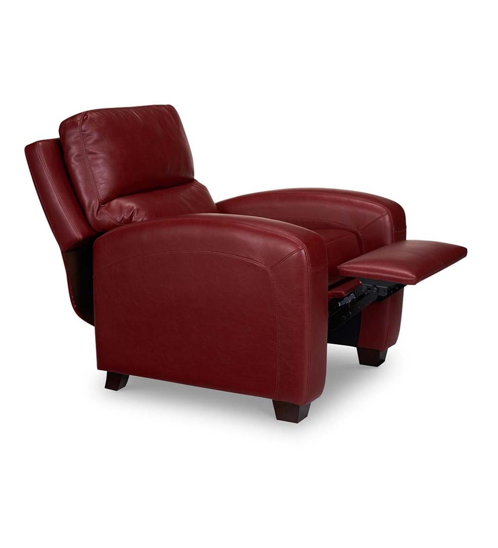 Plow & Hearth Chairs & Rockers Indoor Living Brice Vegan Leather Recliner - Brown