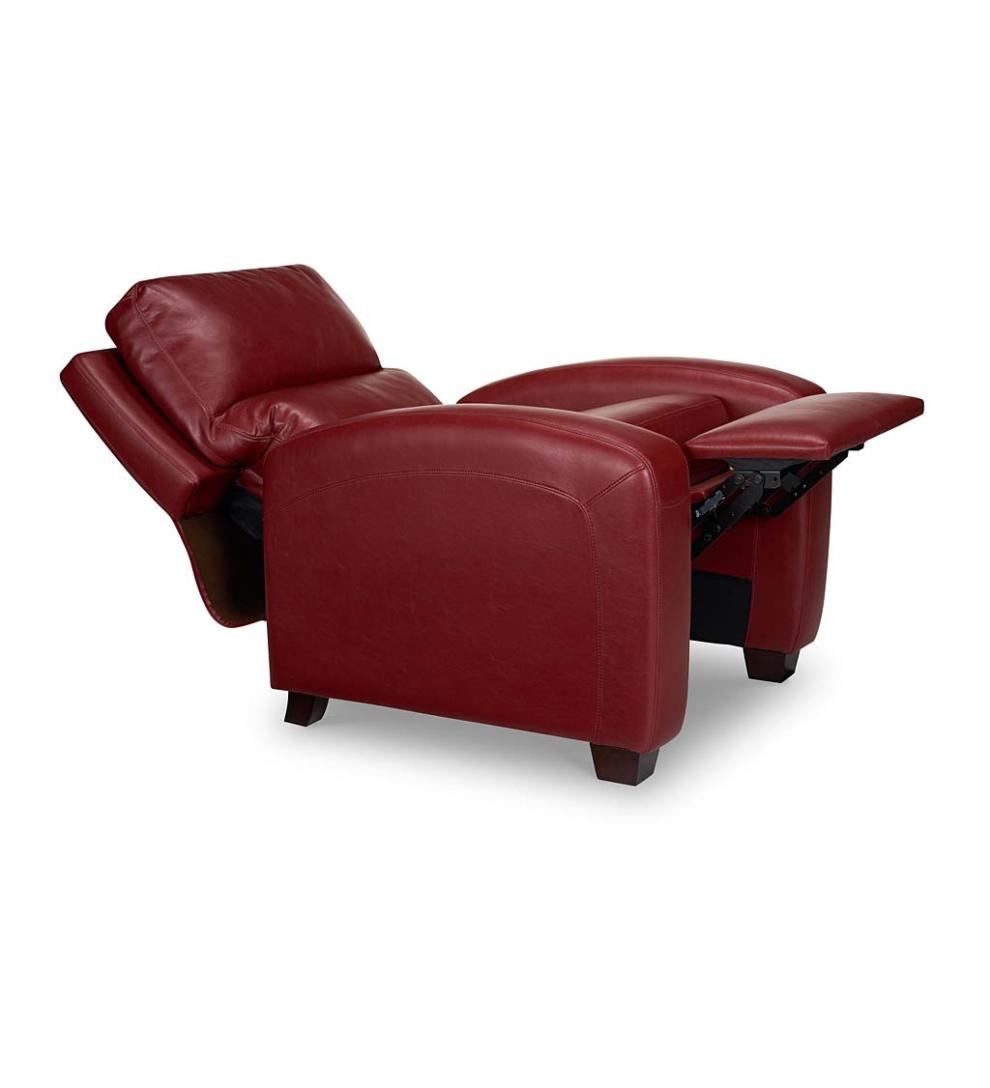 Plow & Hearth Chairs & Rockers Indoor Living Brice Vegan Leather Recliner - Brown