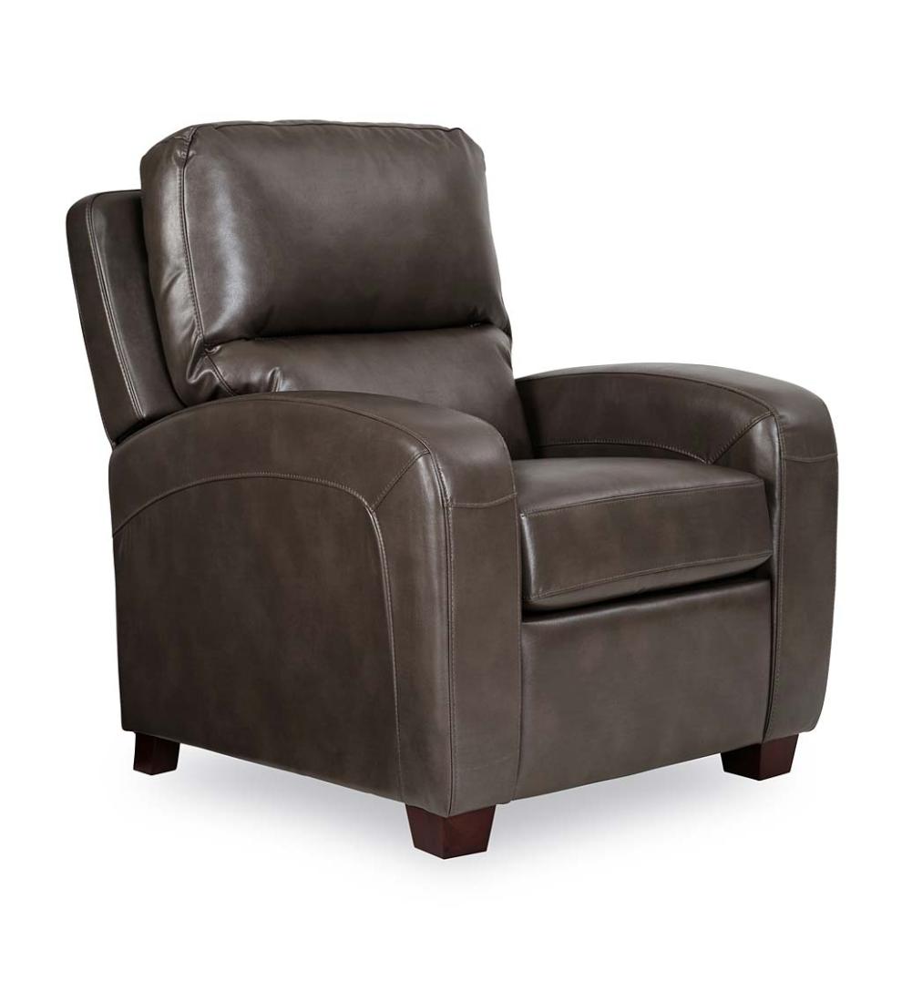 Plow & Hearth Chairs & Rockers Indoor Living Brice Vegan Leather Recliner - Brown
