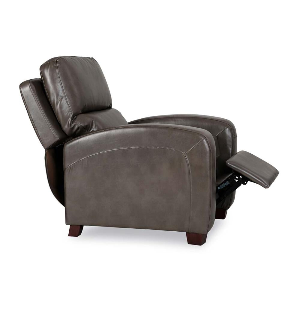 Plow & Hearth Chairs & Rockers Indoor Living Brice Vegan Leather Recliner - Brown