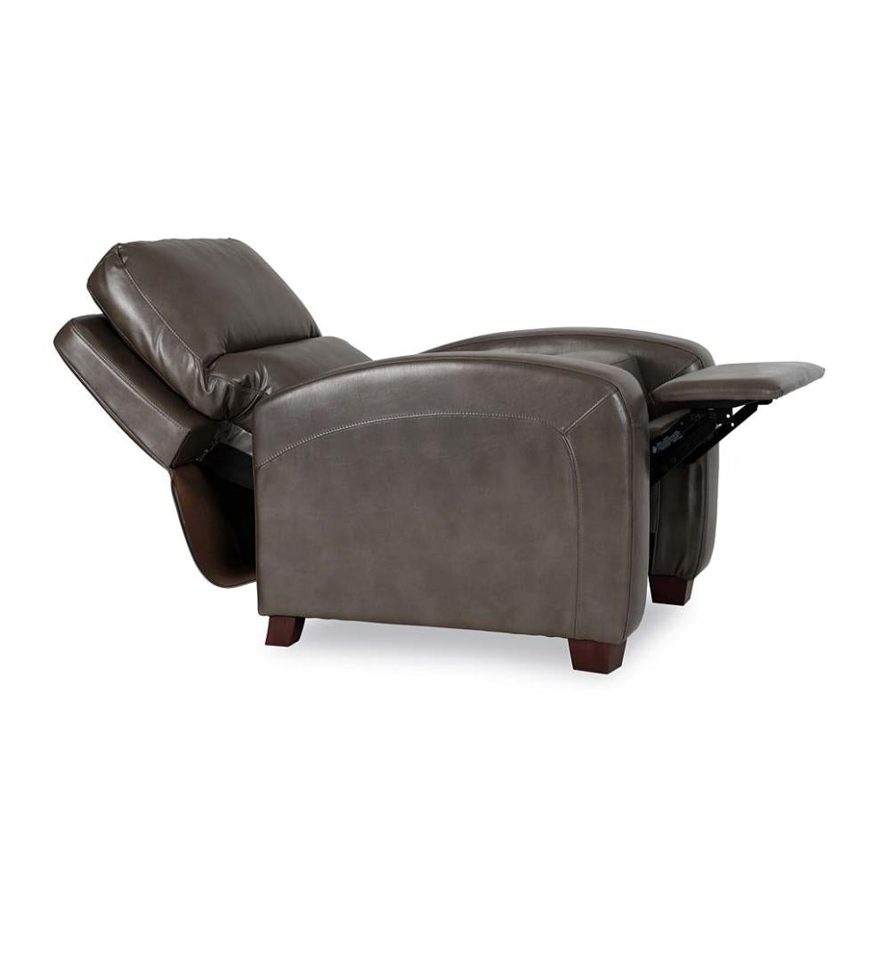 Plow & Hearth Chairs & Rockers Indoor Living Brice Vegan Leather Recliner - Brown