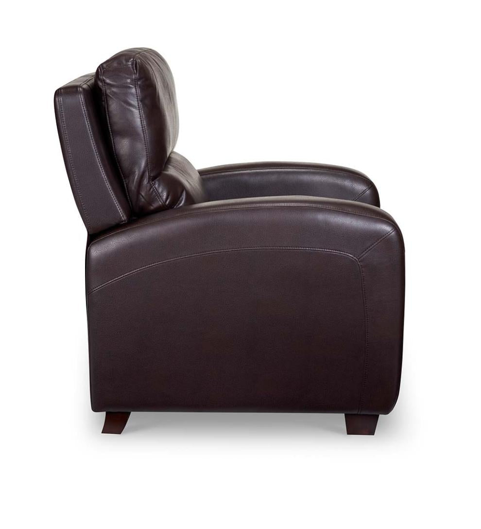Plow & Hearth Chairs & Rockers Indoor Living Brice Vegan Leather Recliner - Brown