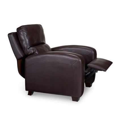 Plow & Hearth Chairs & Rockers Indoor Living Brice Vegan Leather Recliner - Brown