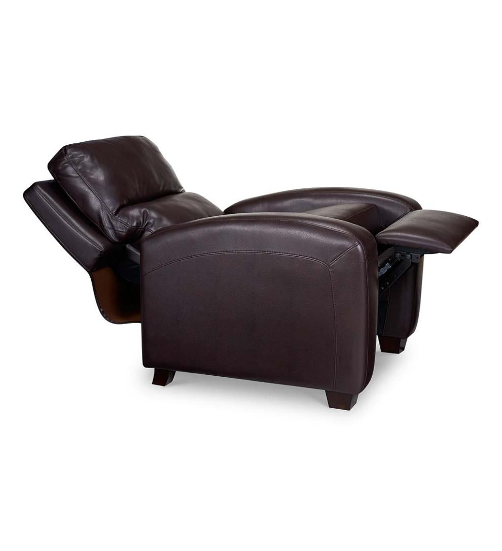 Plow & Hearth Chairs & Rockers Indoor Living Brice Vegan Leather Recliner - Brown