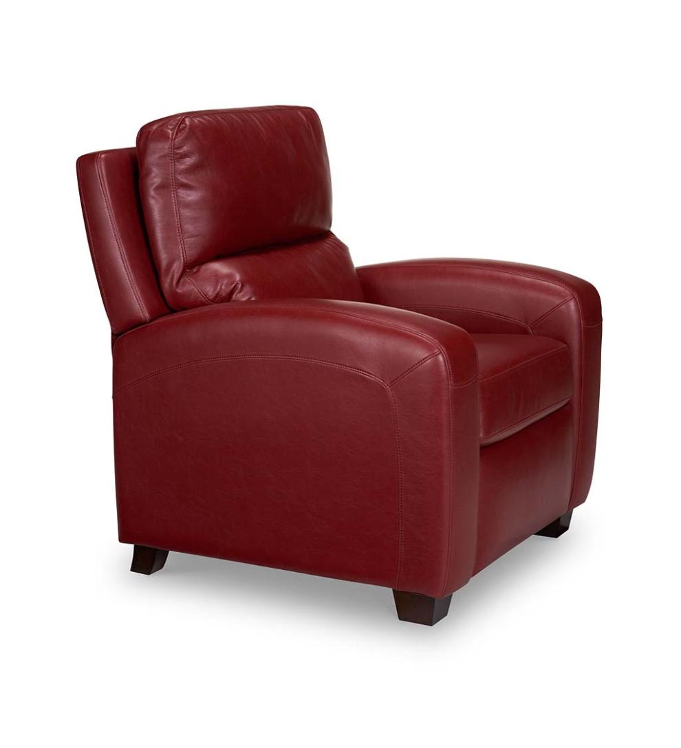 Plow & Hearth Chairs & Rockers Indoor Living Brice Vegan Leather Recliner - Brown