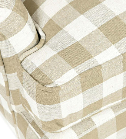 Plow & Hearth Chairs & Rockers Indoor Living Buffalo Plaid Upholstered Wingback Chair - Natural