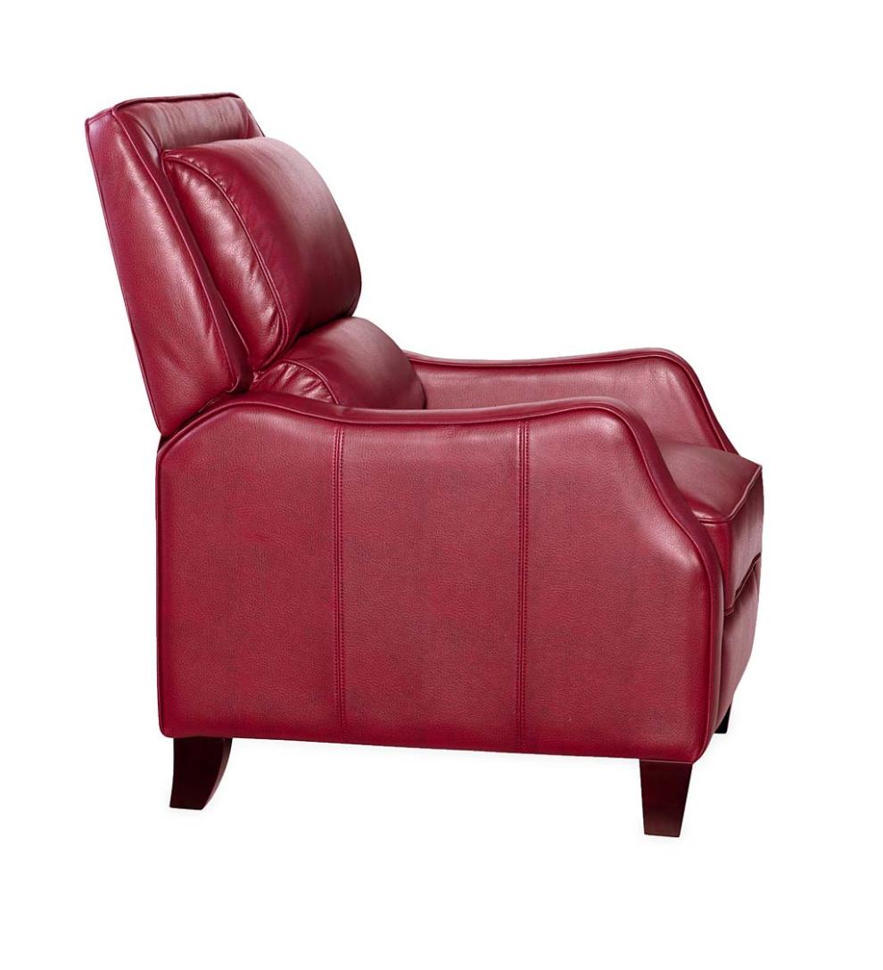 Plow & Hearth Chairs & Rockers Indoor Living Duncan Vegan Leather Recliner - Brown