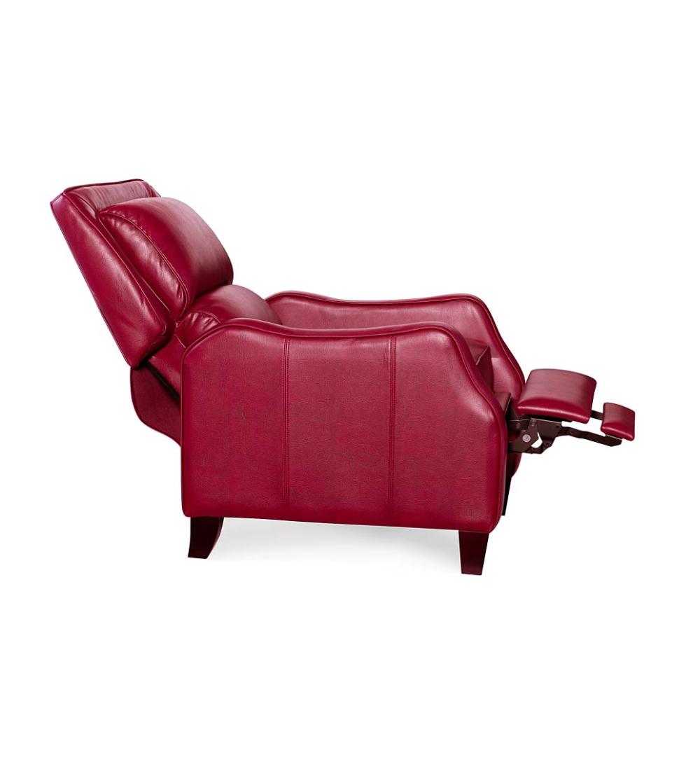 Plow & Hearth Chairs & Rockers Indoor Living Duncan Vegan Leather Recliner - Brown