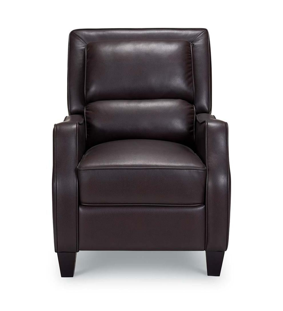 Plow & Hearth Chairs & Rockers Indoor Living Duncan Vegan Leather Recliner - Brown