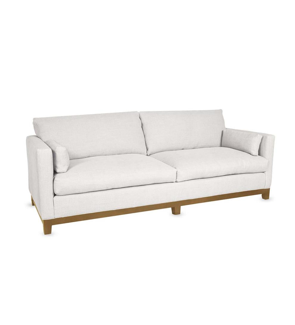 Plow & Hearth Chairs & Rockers Indoor Living Eco-Friendly Handmade Studio Sofa, Made In Usa - Brussels Linen