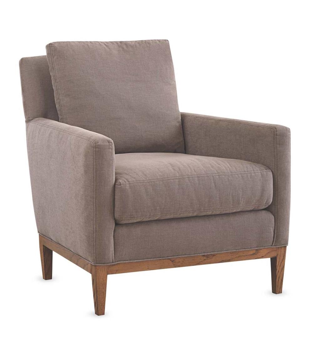 Plow & Hearth Chairs & Rockers Indoor Living Eco-Friendly Handmade Upholstered Studio Chair, Made In Usa - Brussels Linen