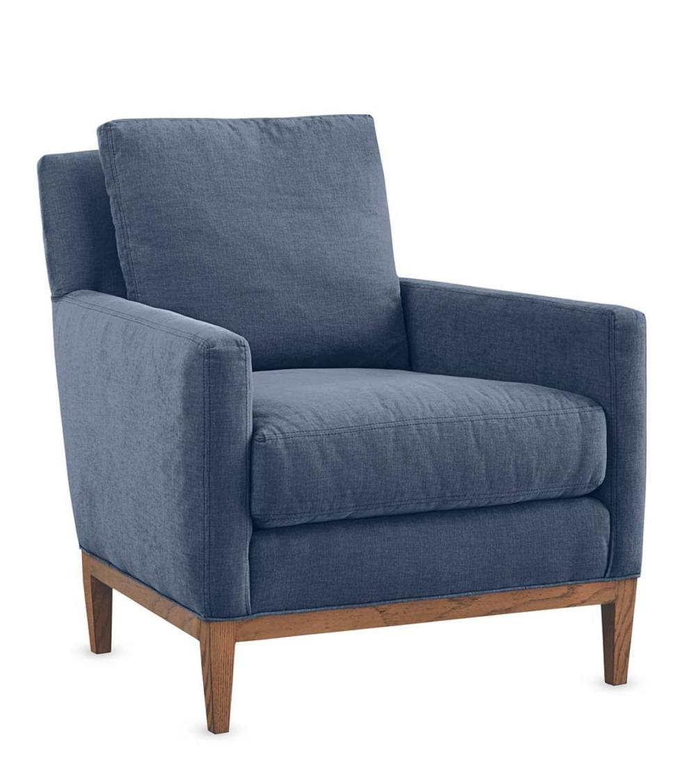 Plow & Hearth Chairs & Rockers Indoor Living Eco-Friendly Handmade Upholstered Studio Chair, Made In Usa - Brussels Linen
