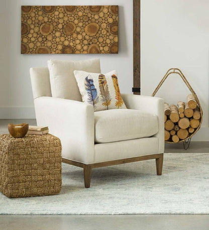 Plow & Hearth Chairs & Rockers Indoor Living Eco-Friendly Handmade Upholstered Studio Chair, Made In Usa - Brussels Linen