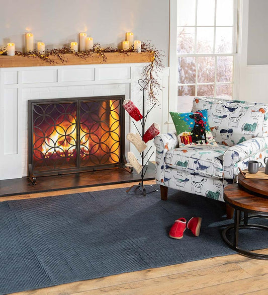 Plow & Hearth Chairs & Rockers Indoor Living Going To The Dogs Upholstered Dog Print Arm Chair - Dogs