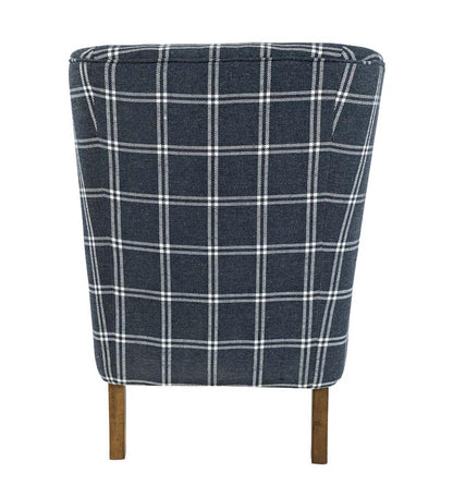 Plow & Hearth Chairs & Rockers Indoor Living Plaid Upholstered Wingback Accent Chair - Graphite