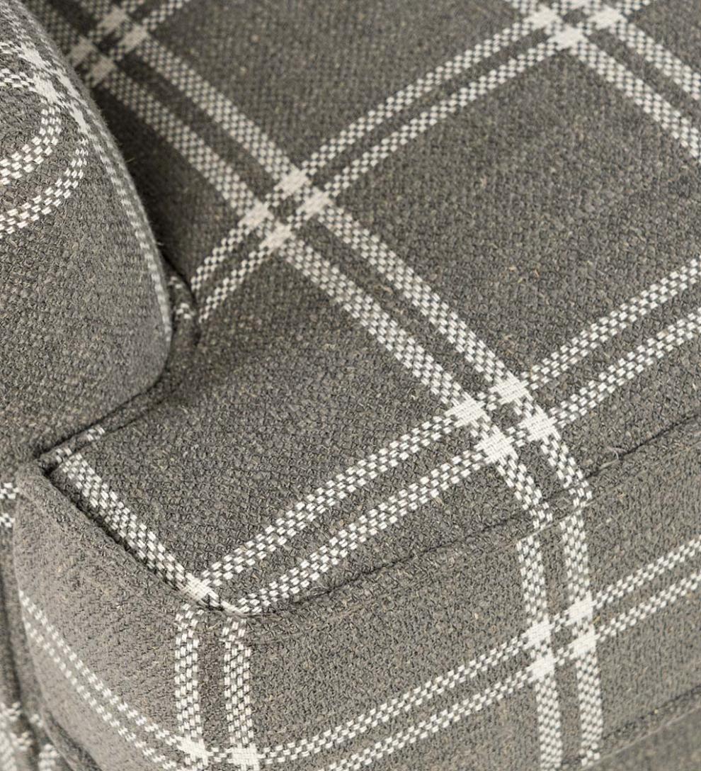 Plow & Hearth Chairs & Rockers Indoor Living Plaid Upholstered Wingback Accent Chair - Graphite