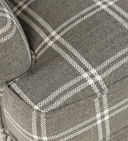 Plow & Hearth Chairs & Rockers Indoor Living Plaid Upholstered Wingback Accent Chair - Graphite