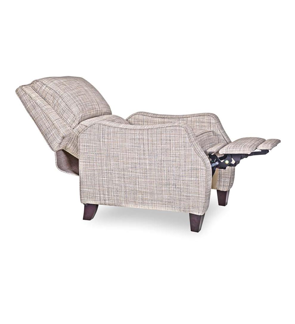 Plow & Hearth Chairs & Rockers Indoor Living Timothy Linen Recliner Arm Chair - Grey