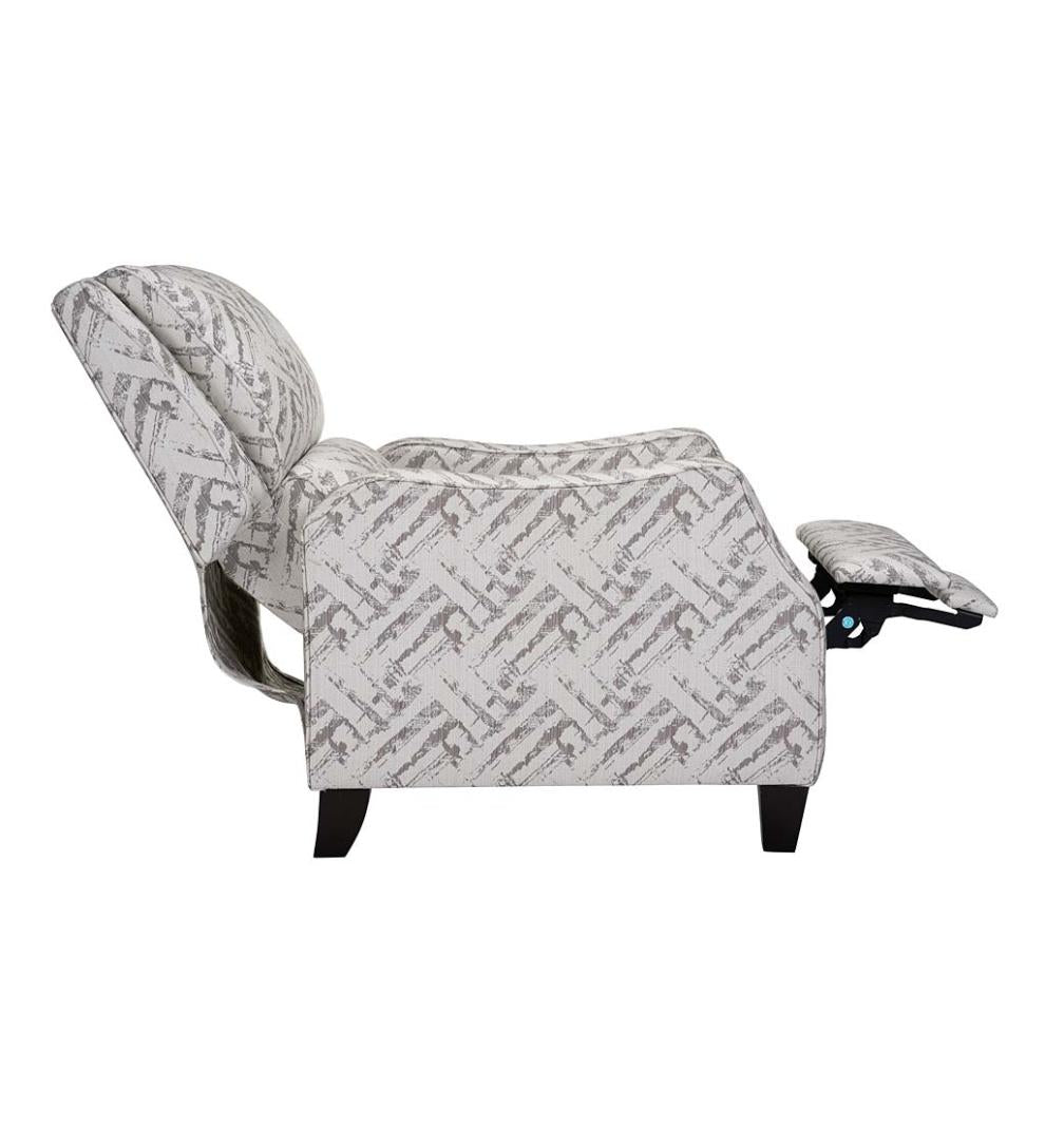 Plow & Hearth Chairs & Rockers Indoor Living Timothy Linen Recliner Arm Chair - Grey