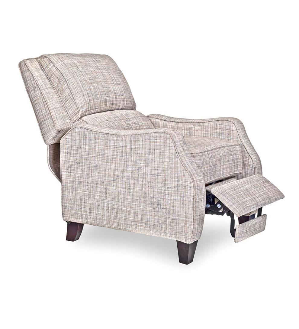 Plow & Hearth Chairs & Rockers Indoor Living Timothy Linen Recliner Arm Chair - Grey