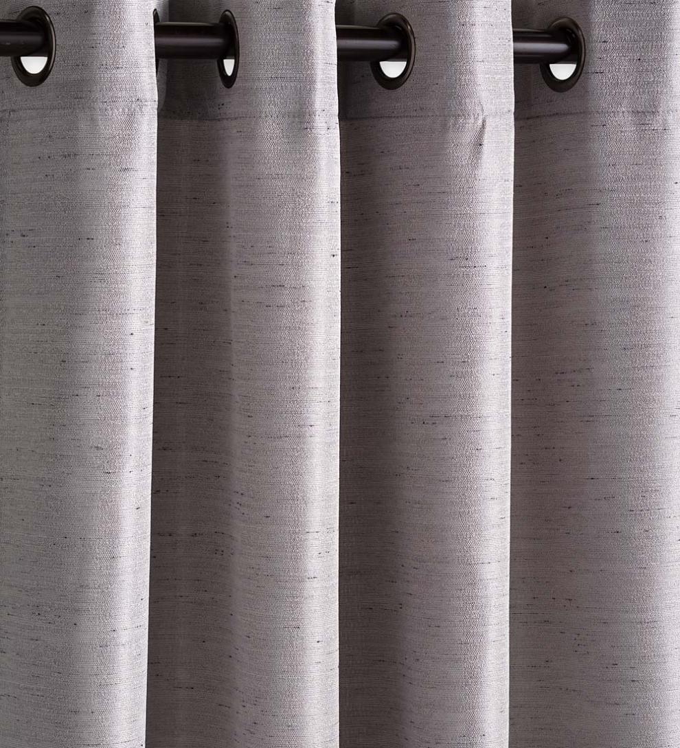 Plow & Hearth Curtain Panels Indoor Living Grasscloth Outdoor Curtain Panel With Grommet Top
