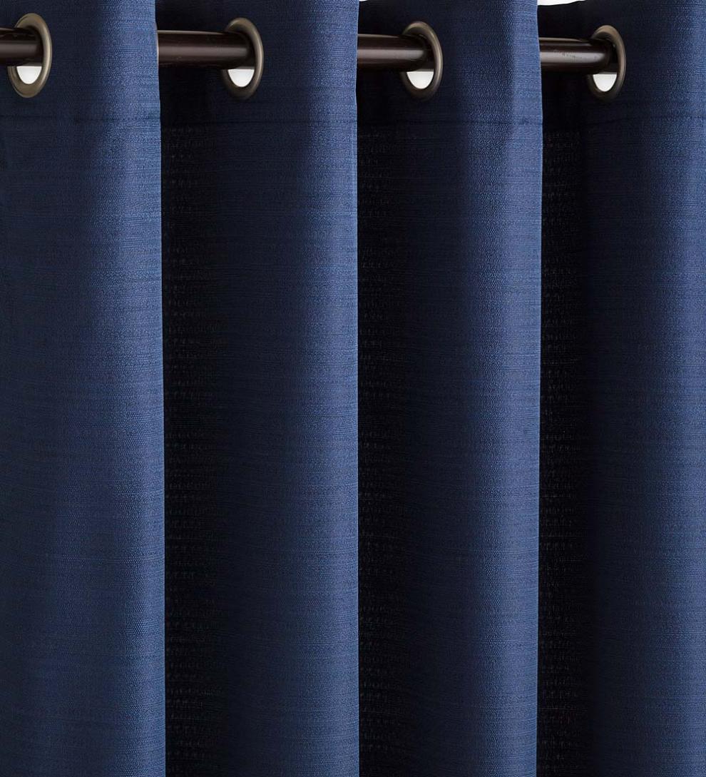 Plow & Hearth Curtain Panels Indoor Living Grasscloth Outdoor Curtain Panel With Grommet Top