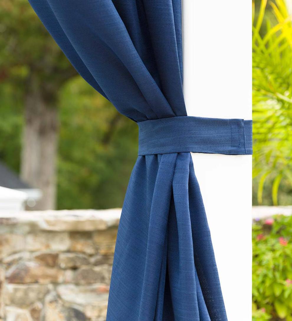 Plow & Hearth Curtain Panels Indoor Living Grasscloth Outdoor Curtain Panel With Tab Top