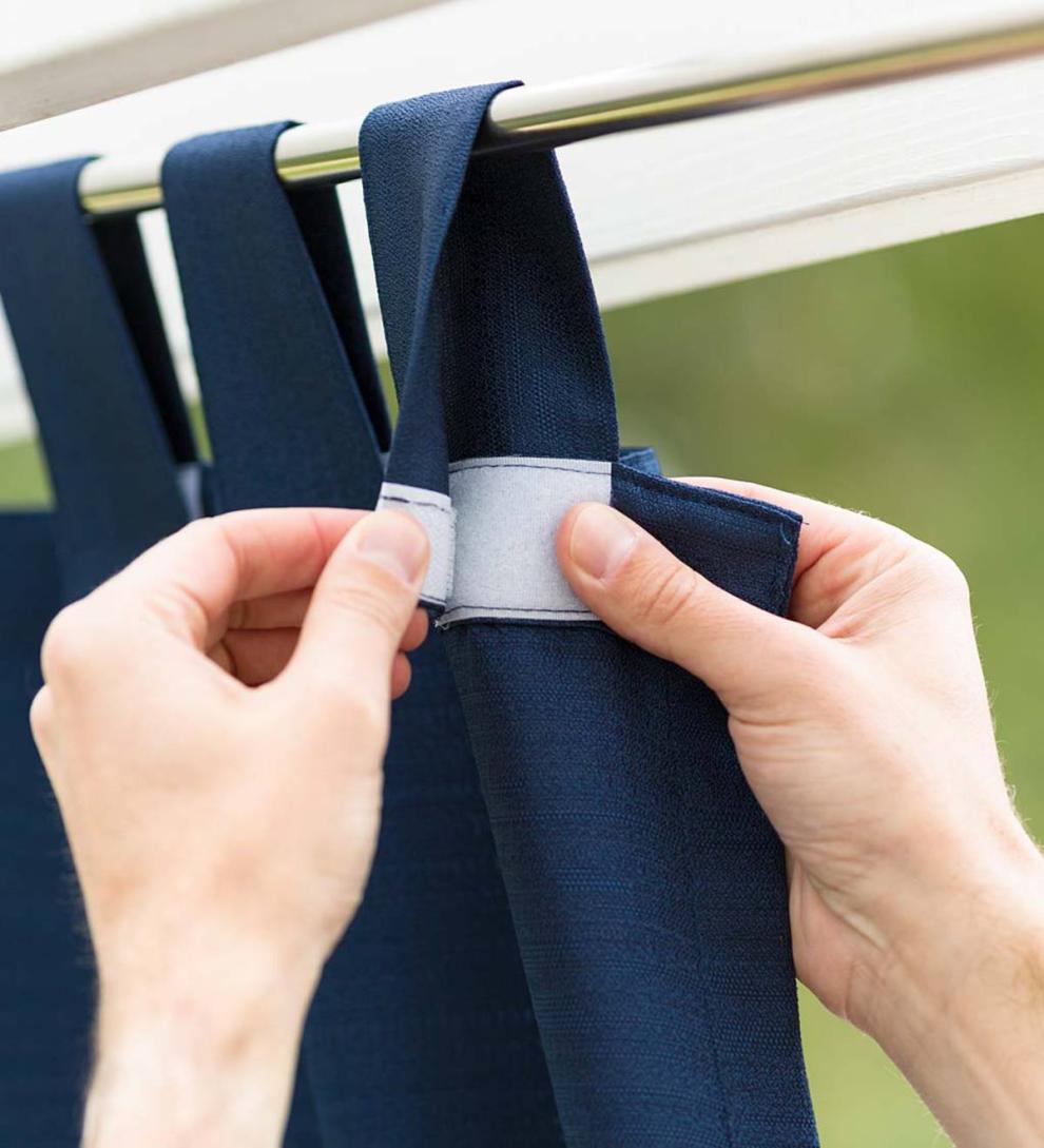 Plow & Hearth Curtain Panels Indoor Living Grasscloth Outdoor Curtain Panel With Tab Top
