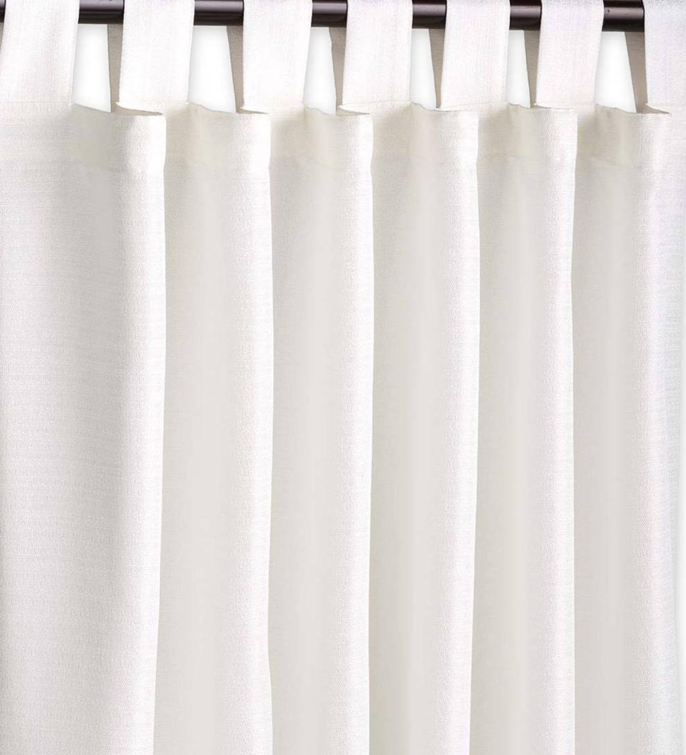 Plow & Hearth Curtain Panels Indoor Living Grasscloth Outdoor Curtain Panel With Tab Top