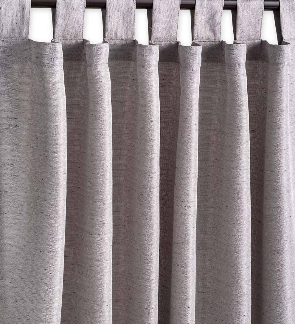 Plow & Hearth Curtain Panels Indoor Living Grasscloth Outdoor Curtain Panel With Tab Top