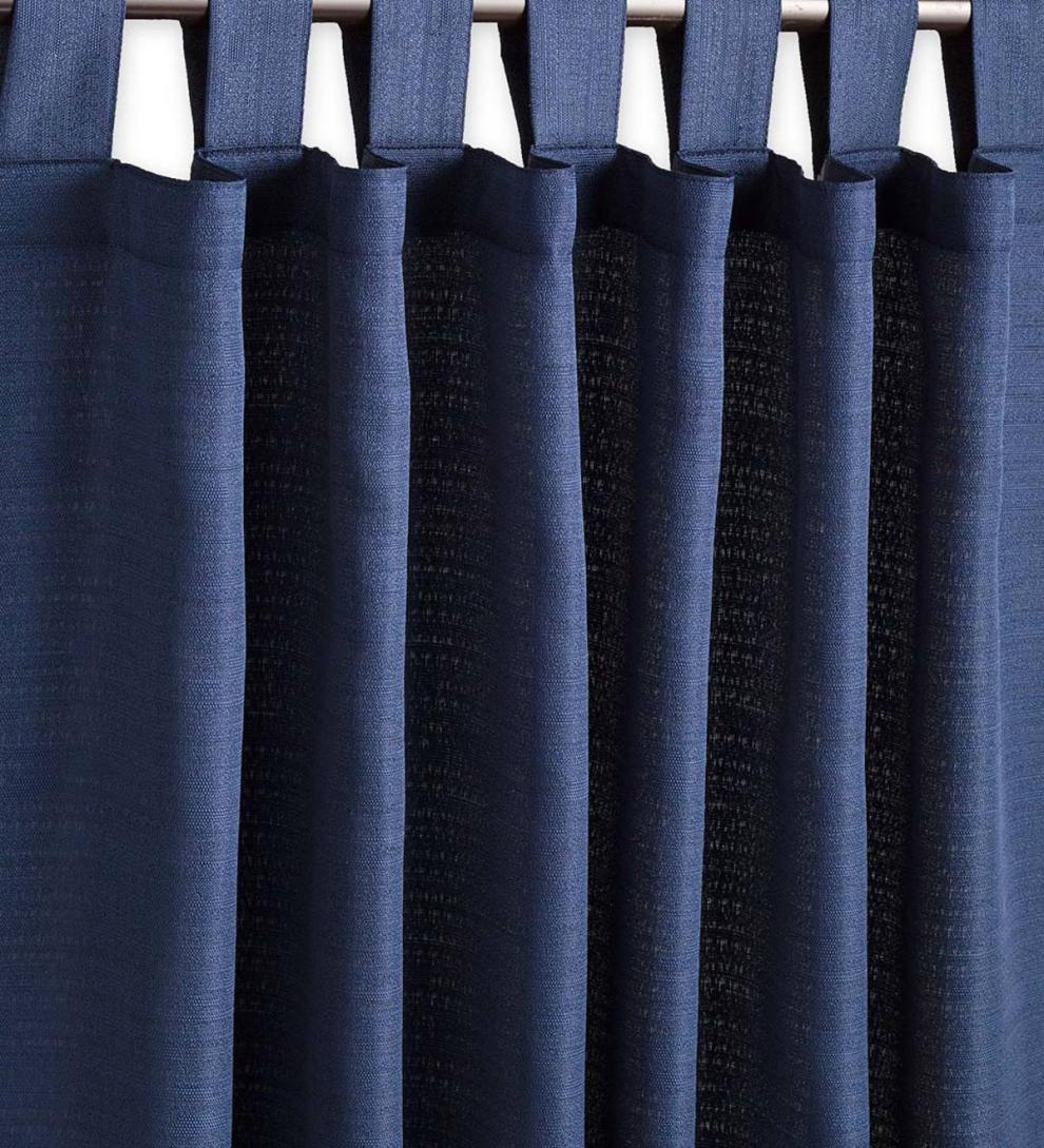 Plow & Hearth Curtain Panels Indoor Living Grasscloth Outdoor Curtain Panel With Tab Top