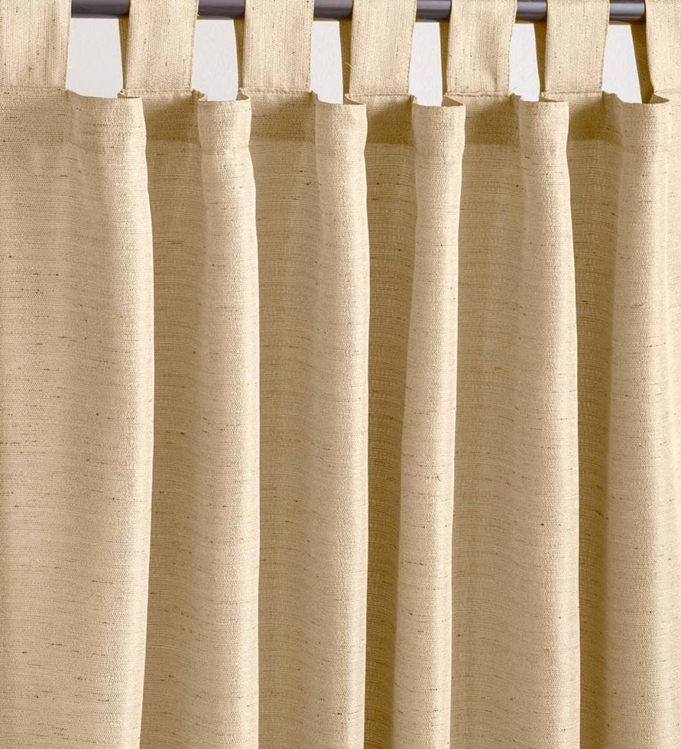 Plow & Hearth Curtain Panels Indoor Living Grasscloth Outdoor Curtain Panel With Tab Top
