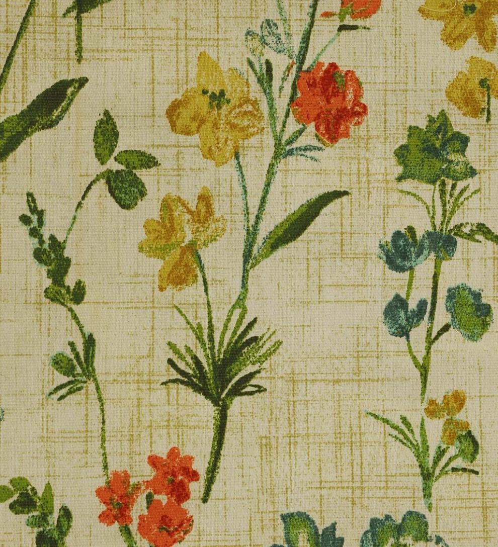 Plow & Hearth Curtain Panels Indoor Living Rockport Floral Linen-Look Curtain Pairs With Tiebacks