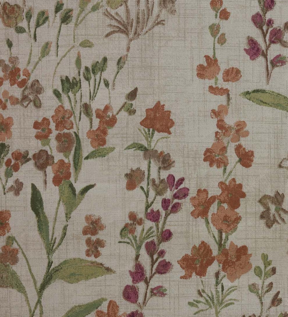 Plow & Hearth Curtain Panels Indoor Living Rockport Floral Linen-Look Curtain Pairs With Tiebacks