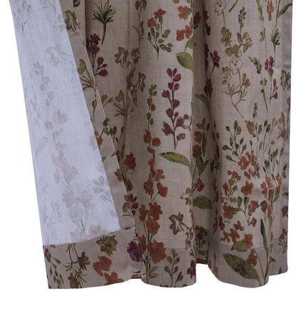 Plow & Hearth Curtain Panels Indoor Living Rockport Floral Linen-Look Curtain Pairs With Tiebacks