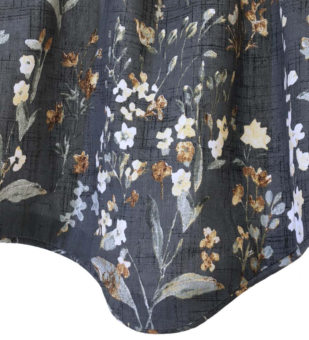 Plow & Hearth Curtain Panels Indoor Living Rockport Floral Linen-Look Curtain Pairs With Tiebacks