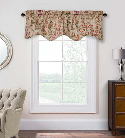 Plow & Hearth Curtain Panels Indoor Living Rockport Floral Linen-Look Curtain Pairs With Tiebacks