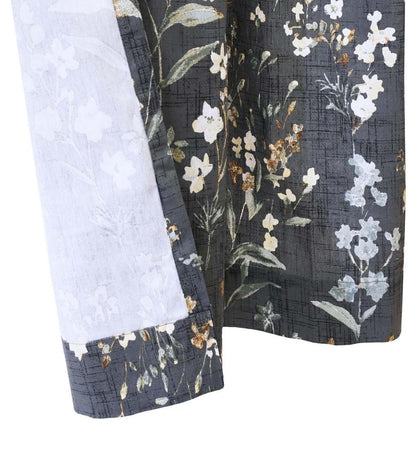 Plow & Hearth Curtain Panels Indoor Living Rockport Floral Linen-Look Curtain Pairs With Tiebacks