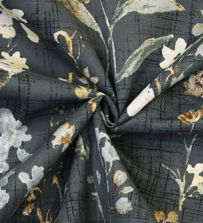 Plow & Hearth Curtain Panels Indoor Living Rockport Floral Linen-Look Curtain Pairs With Tiebacks