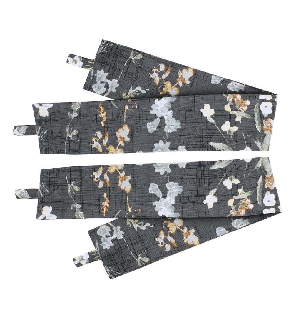 Plow & Hearth Curtain Panels Indoor Living Rockport Floral Linen-Look Curtain Pairs With Tiebacks