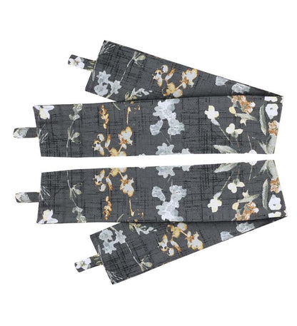 Plow & Hearth Curtain Panels Indoor Living Rockport Floral Linen-Look Curtain Pairs With Tiebacks