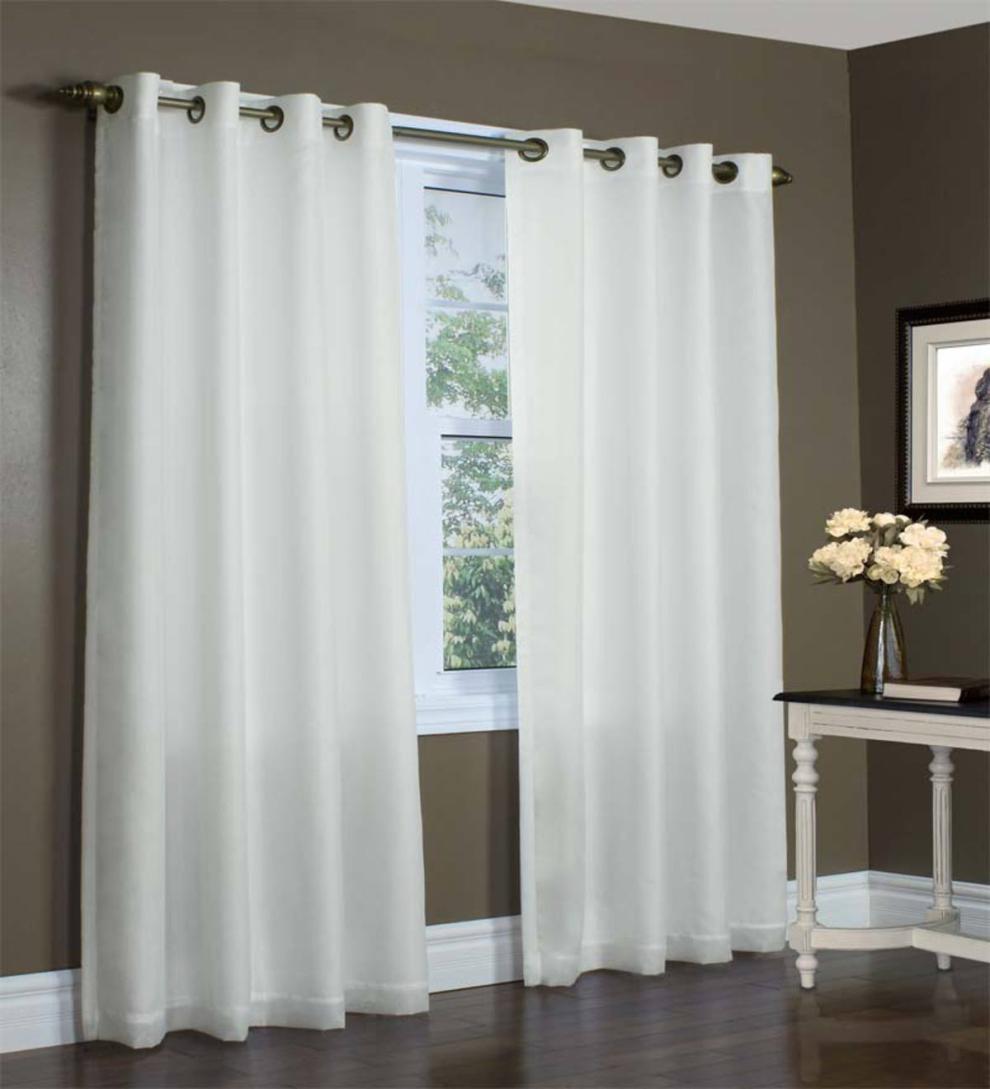 Plow & Hearth Curtain Panels Indoor Living Thermovoile Lined Grommet-Top European-Style Voile Panels