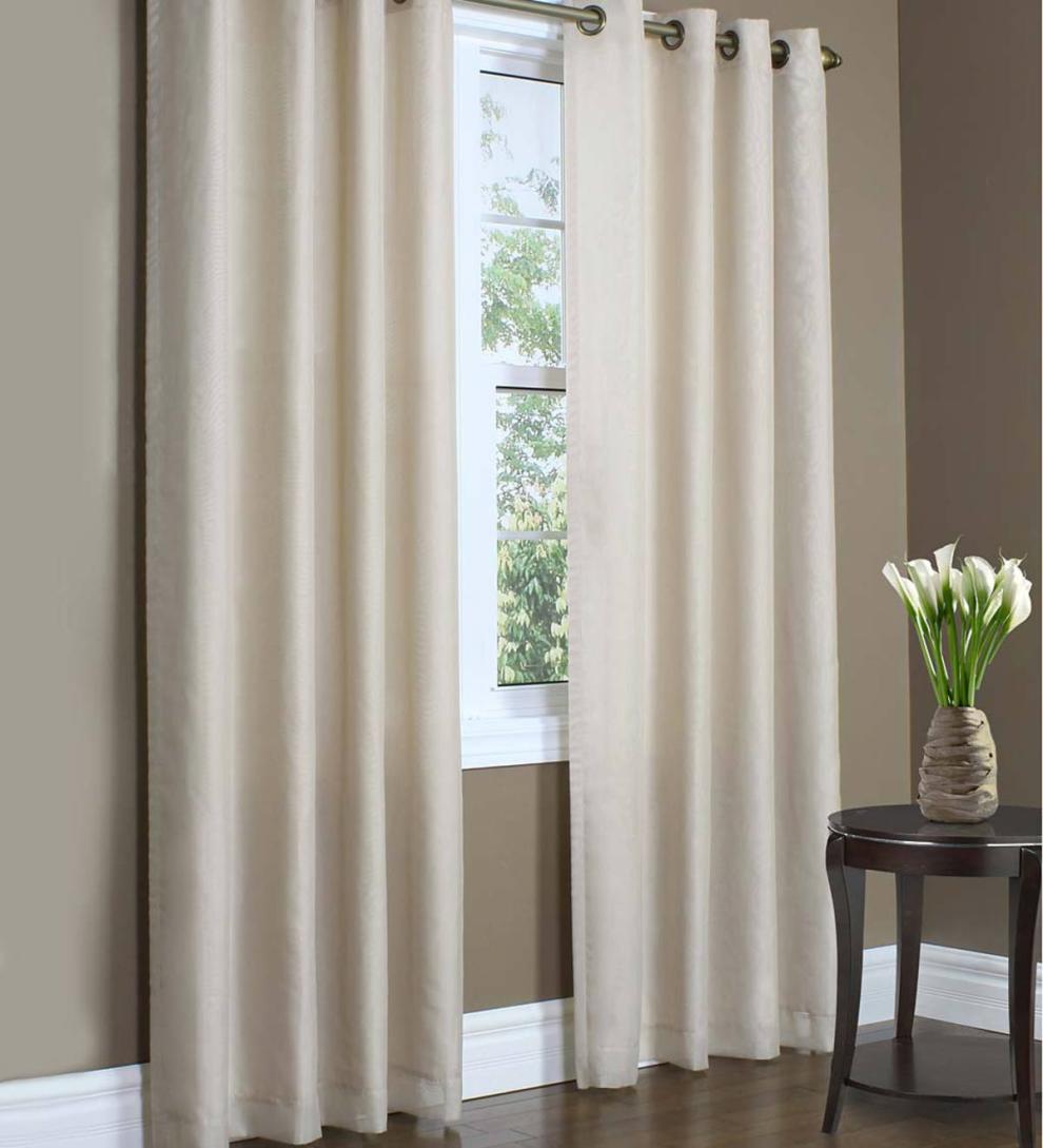 Plow & Hearth Curtain Panels Indoor Living Thermovoile Lined Grommet-Top European-Style Voile Panels