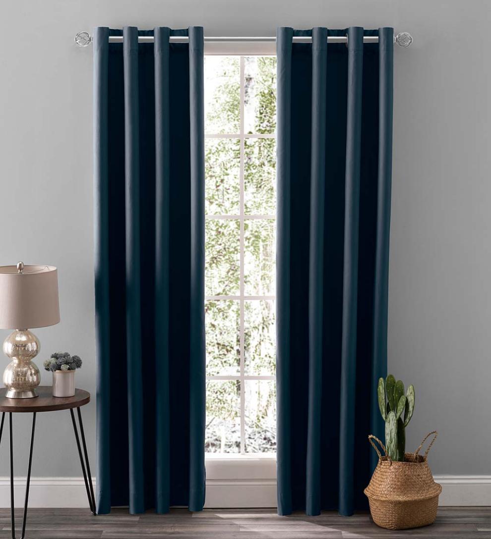 Plow & Hearth Curtain Panels Indoor Living Twilight Total Blackout Grommet Curtain Panel