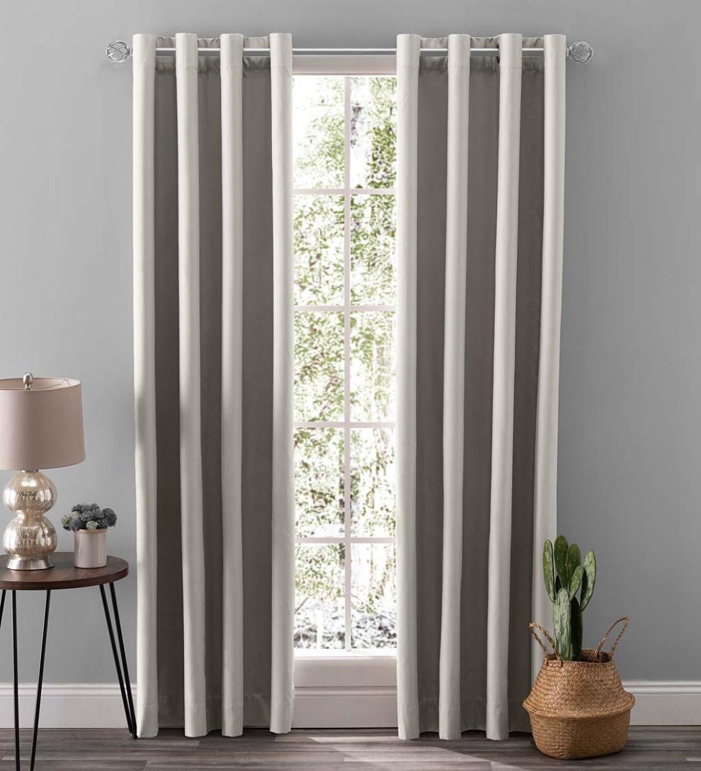 Plow & Hearth Curtain Panels Indoor Living Twilight Total Blackout Grommet Curtain Panel