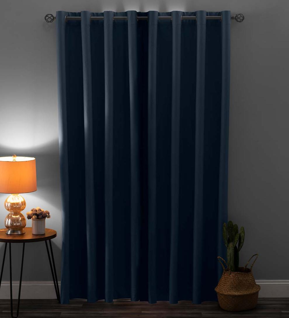 Plow & Hearth Curtain Panels Indoor Living Twilight Total Blackout Grommet Curtain Panel